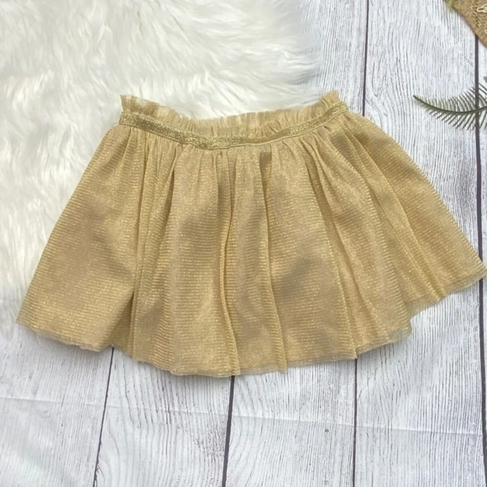 Okie Dokie Girls Skirt Size 4 Gold Sparkly Sheer Layer Skirt